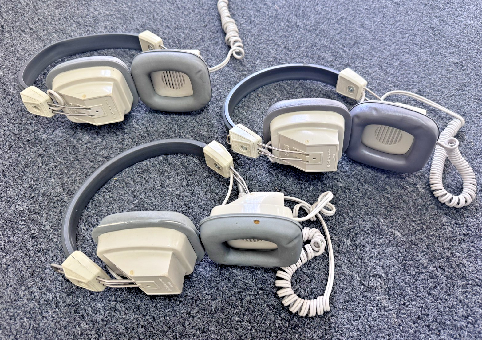 Set Of 3 Califone 2924 Headphones, 6ft Coiled Cord, UNTESTED