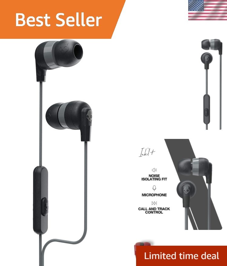 Noise-Isolating Ink’d+ Earbuds: In-Line Mic & Ear Gel Sizes for Perfect Comfort