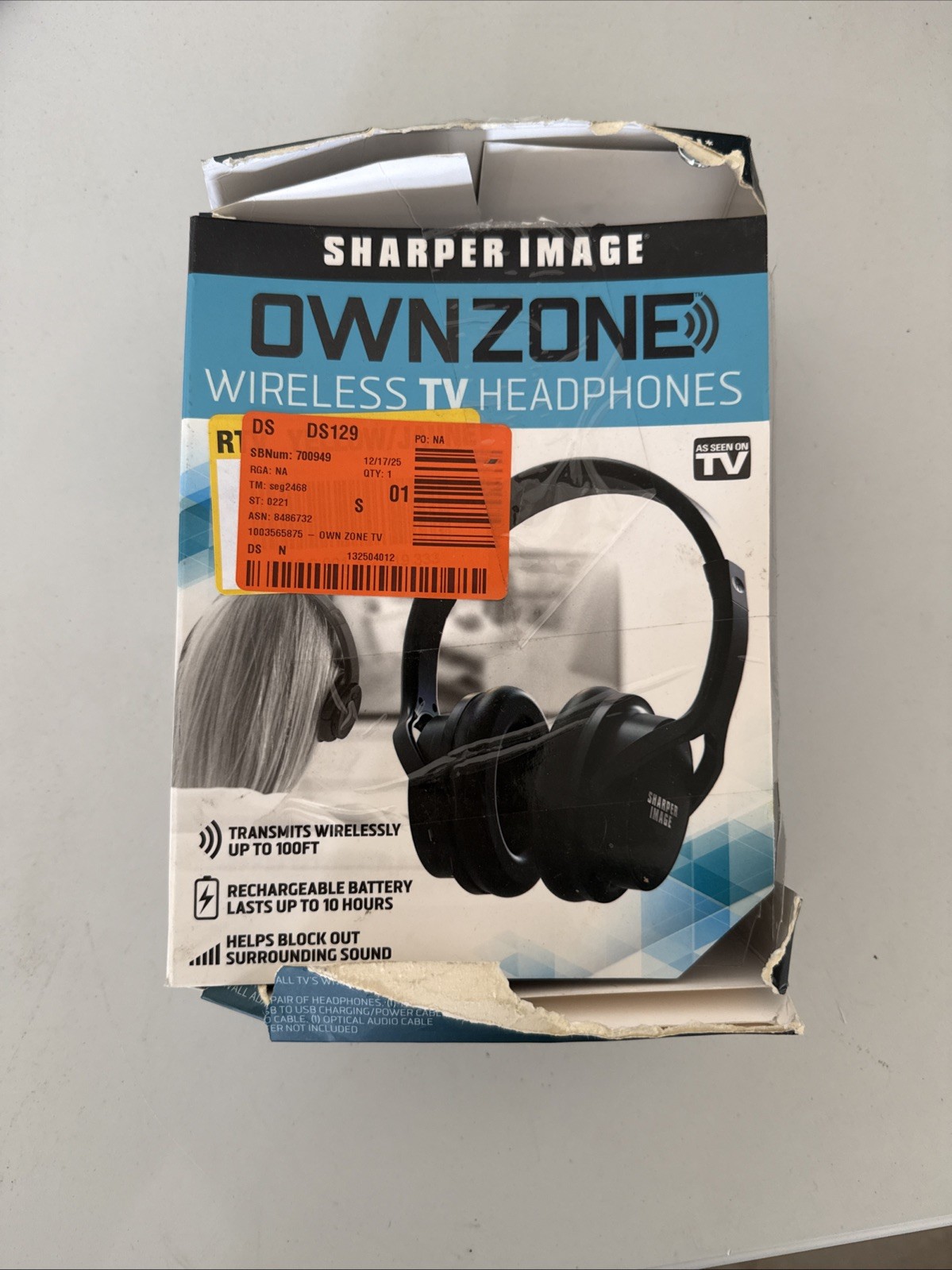 Sharper Image OWN ZONE Wireless TV Headphones 30603 Black – Used, Tested