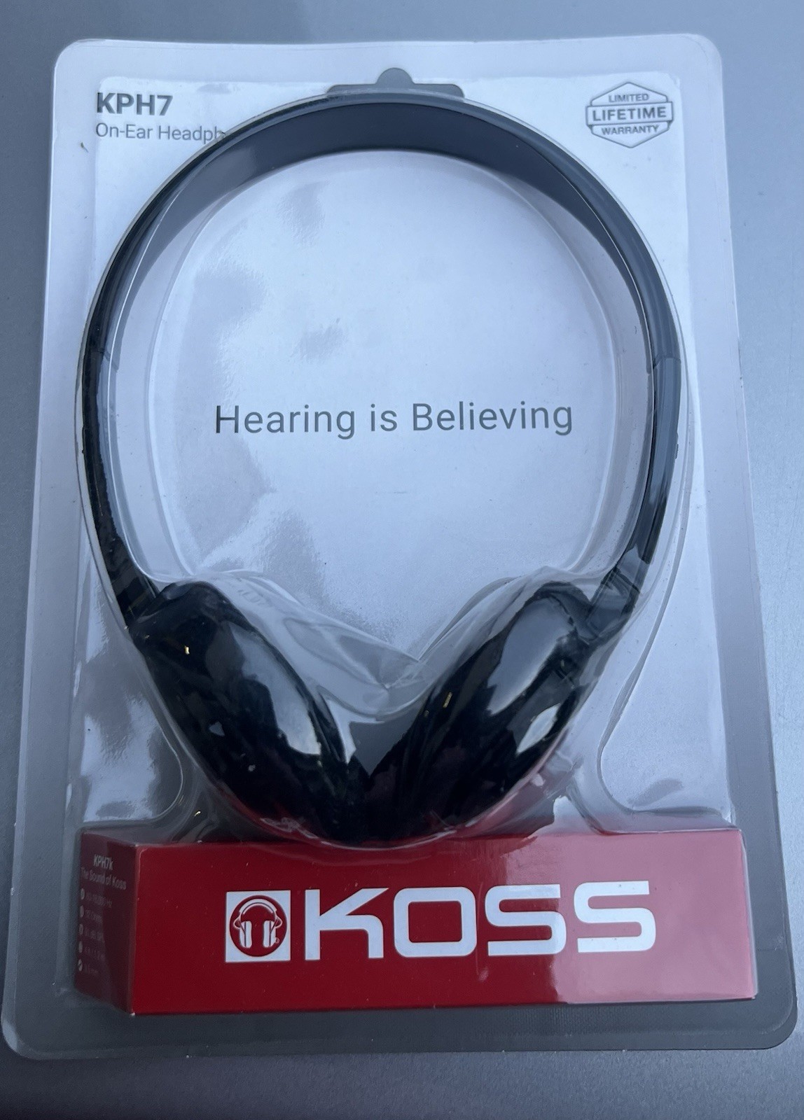 Koss KPH7 On-Ear Headband Headphones Black Adjustable Headband 3.5mm Jack