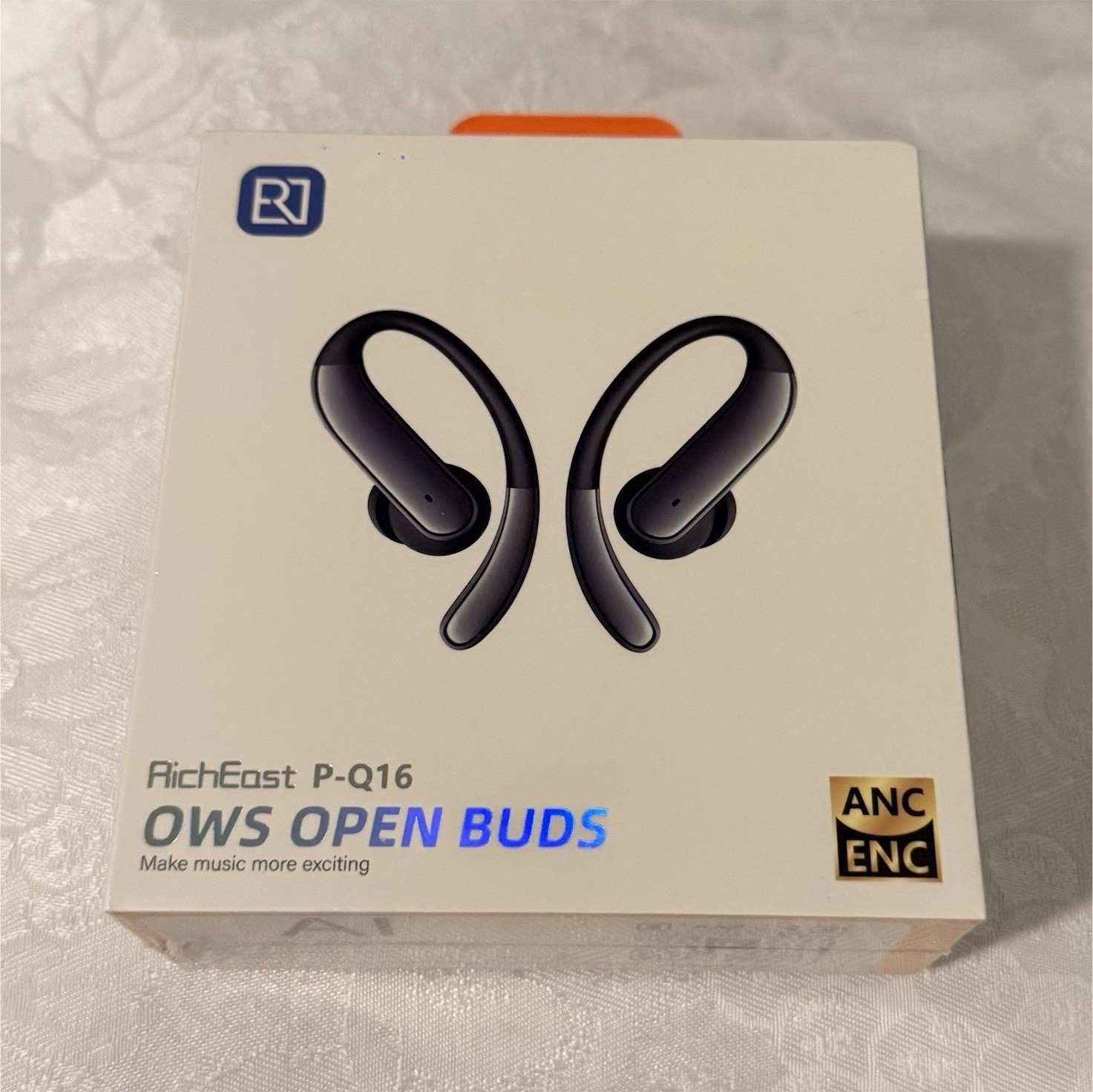 RichEast P-Q16 Bluetooth Wireless Ear-hook Earbuds Noise Cancel 13mm Black