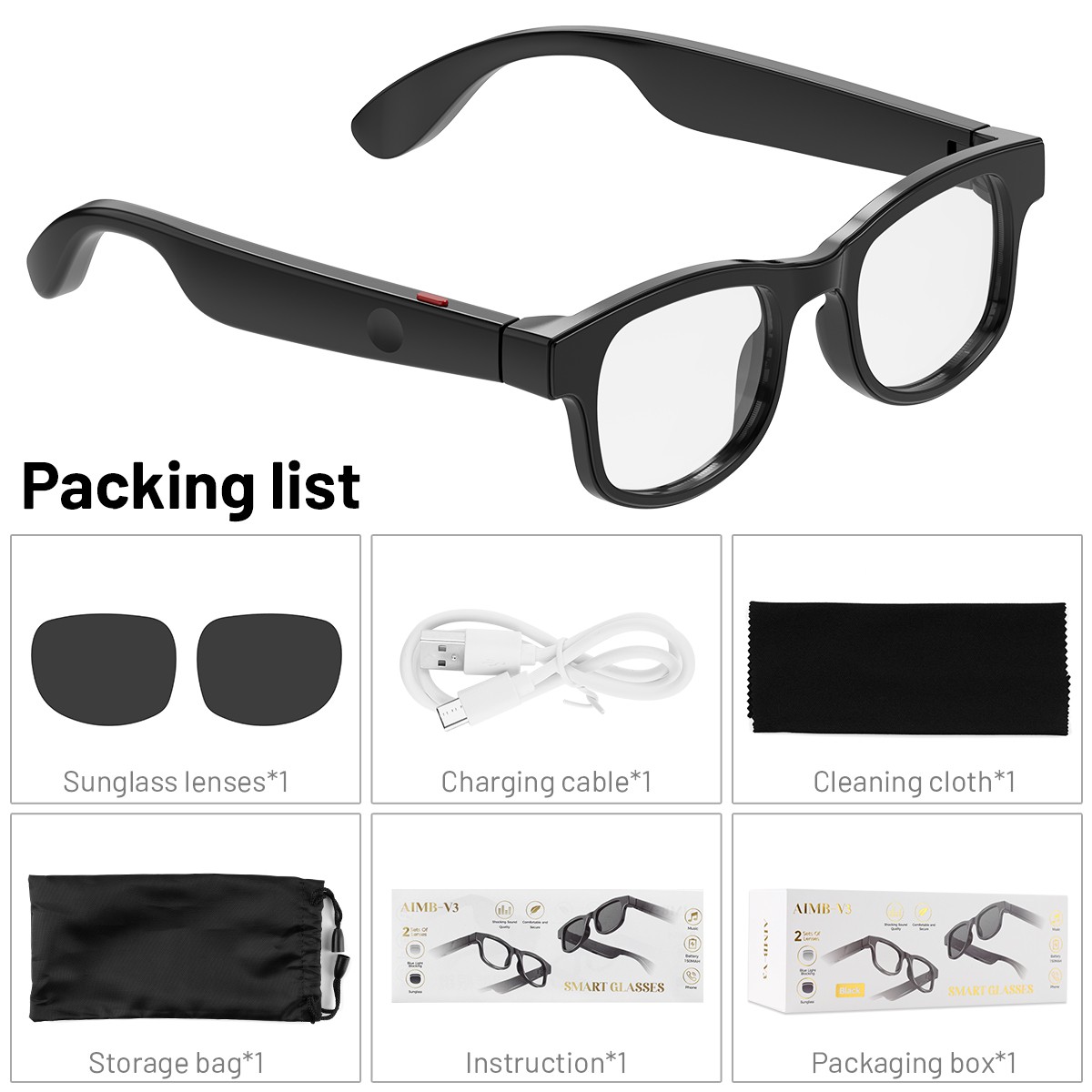 Smart Bluetooth 5.4 Sunglasses Polarized OWS Headphones Stereo Speaker Headsets