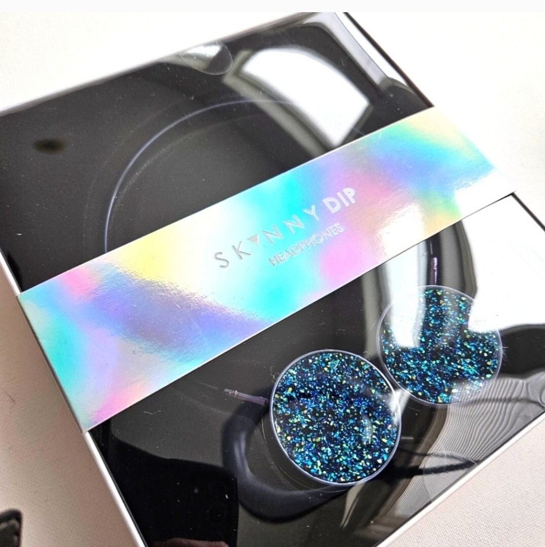 Skinny Dip Silver Blue Crystal Headphones NIB! $70 Retail!