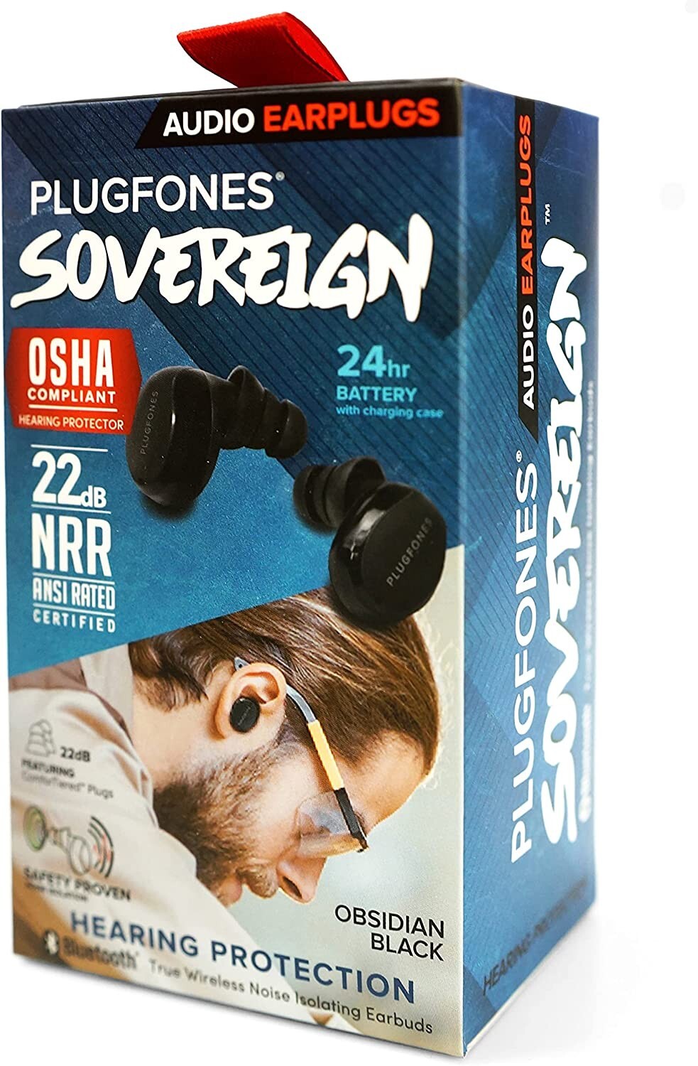 Plugfones Sovereign True Wireless Bluetooth Earplugs with Earphones OSHA