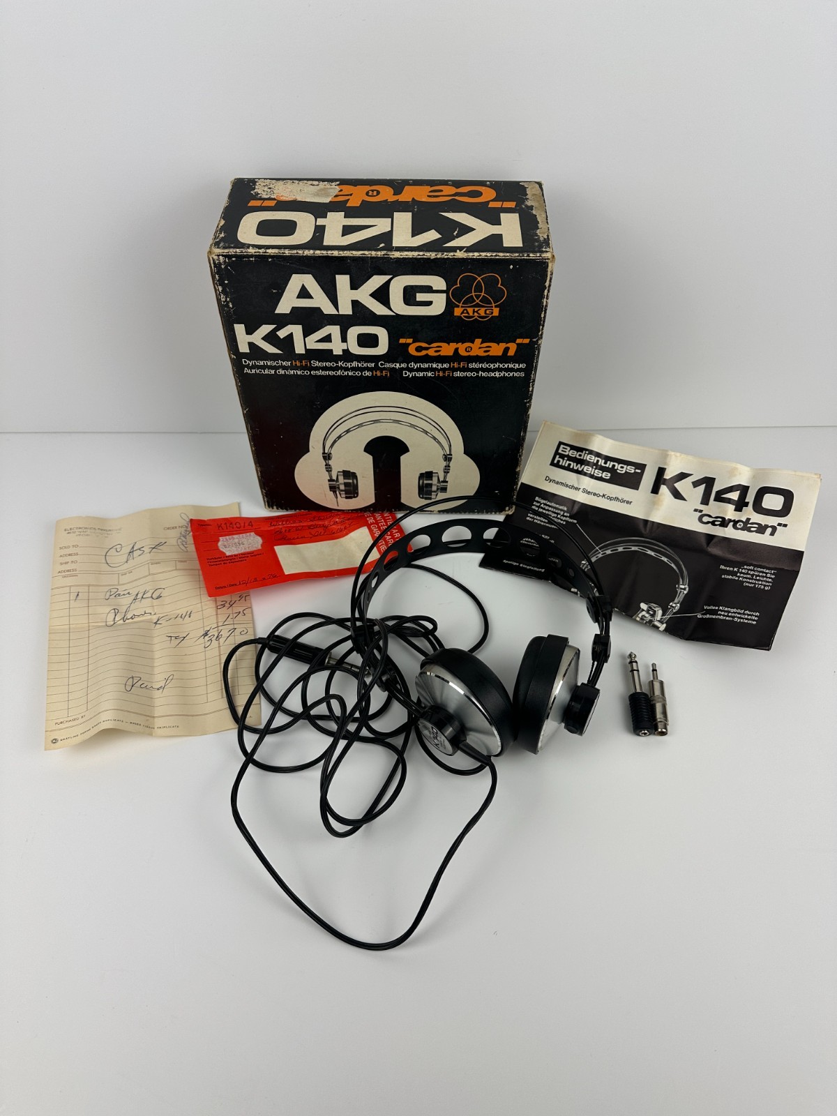Vintage AKG K140 Headphones Made in Austria Complete in Box w/ Manuals Rare BF
