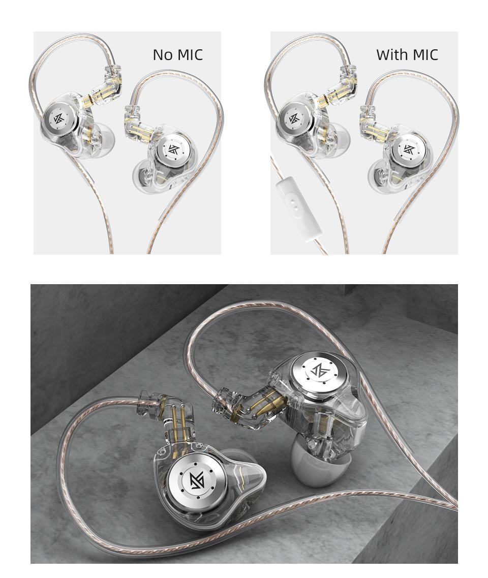Kz Edx Pro Earphones Dynamic in Ear Monitor Hifi Wired Headphones Bass Stereo Ga