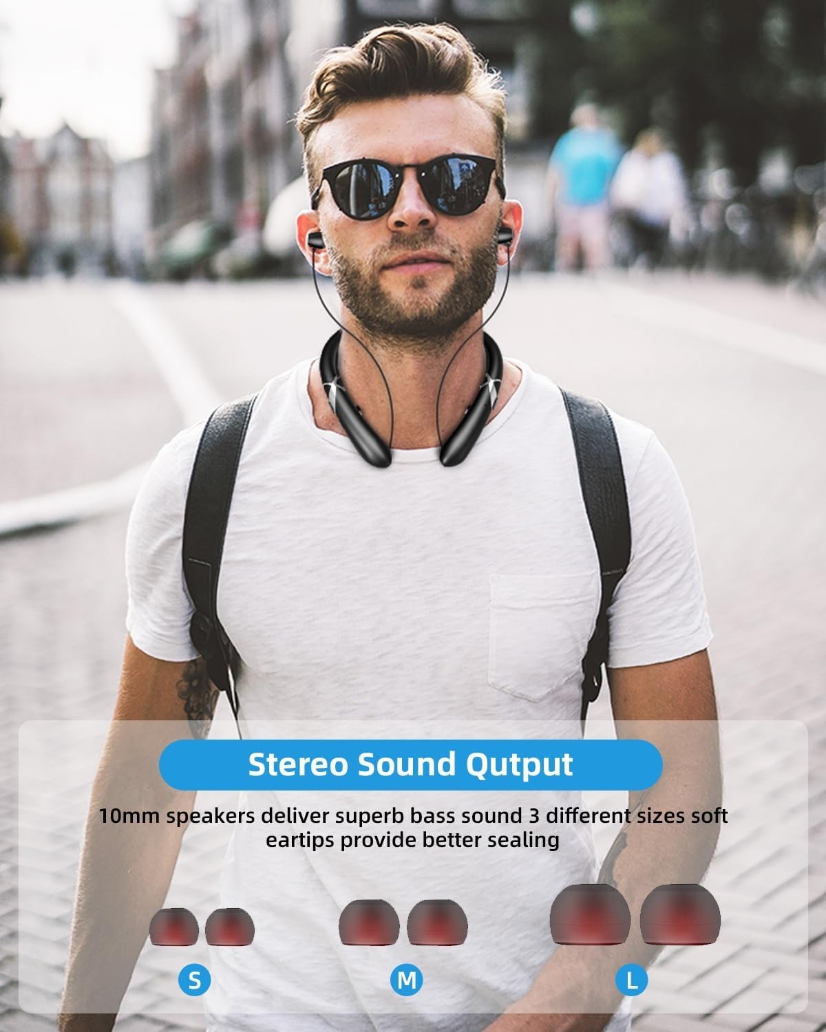 Finpola Neckband Bluetooth Headphones Obsidian Black