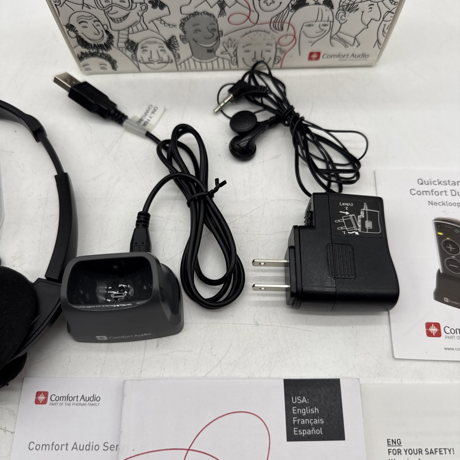 Comfort Audio Duett Personal Listener w/ Headphones & Earphones – Model 052-4110