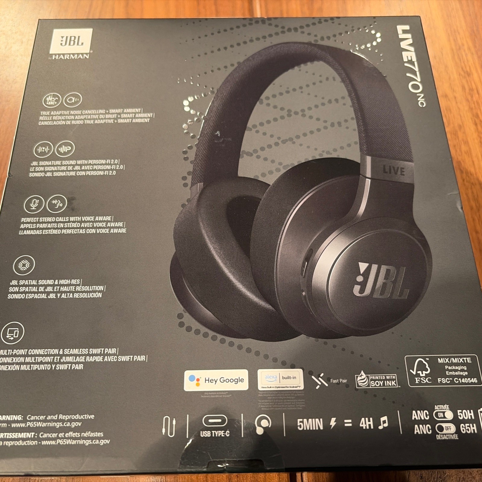JBL 770 NC Live Over the Ear Headphones – Black New Unopened