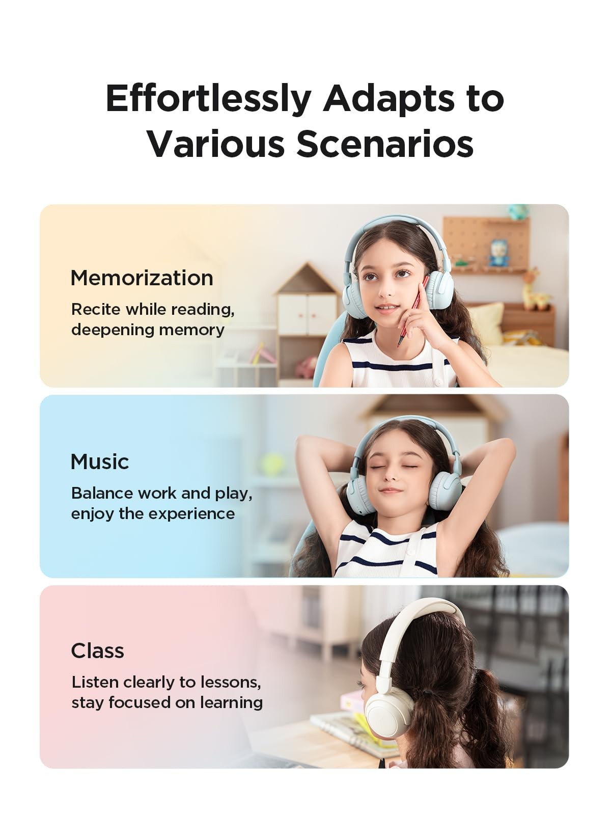 1MORE HQ20 Kids Headphones, Noise Cancelling Headphones for Kids, Smart Heari…