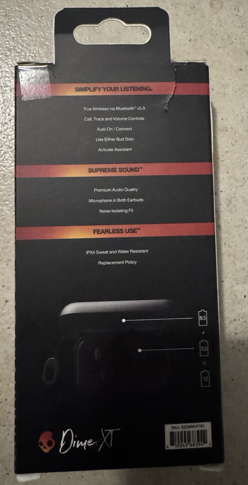 Skullcandy Dime XT True Wireless Earbuds in Black