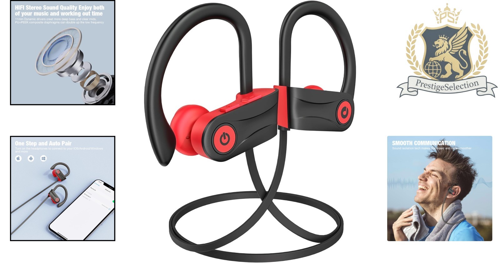 Water-Resistant Bluetooth Workout Earbuds – Stereo Sound & Noise Isolation