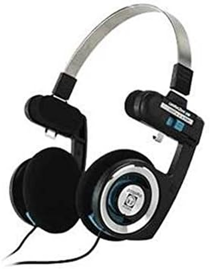 Porta Pro Classic On-Ear Headphones, Retro Style, 3.5Mm Wired Plug, Durable, Bla