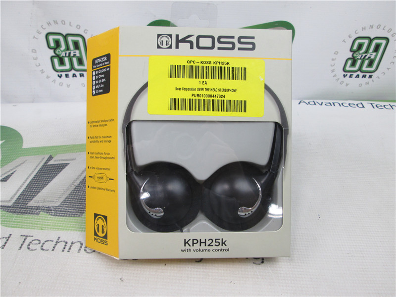 KOSS KPH25K Over Ear Headphones 3.5mm Stereo 32 Ohms In-Line Volume Lot of 3