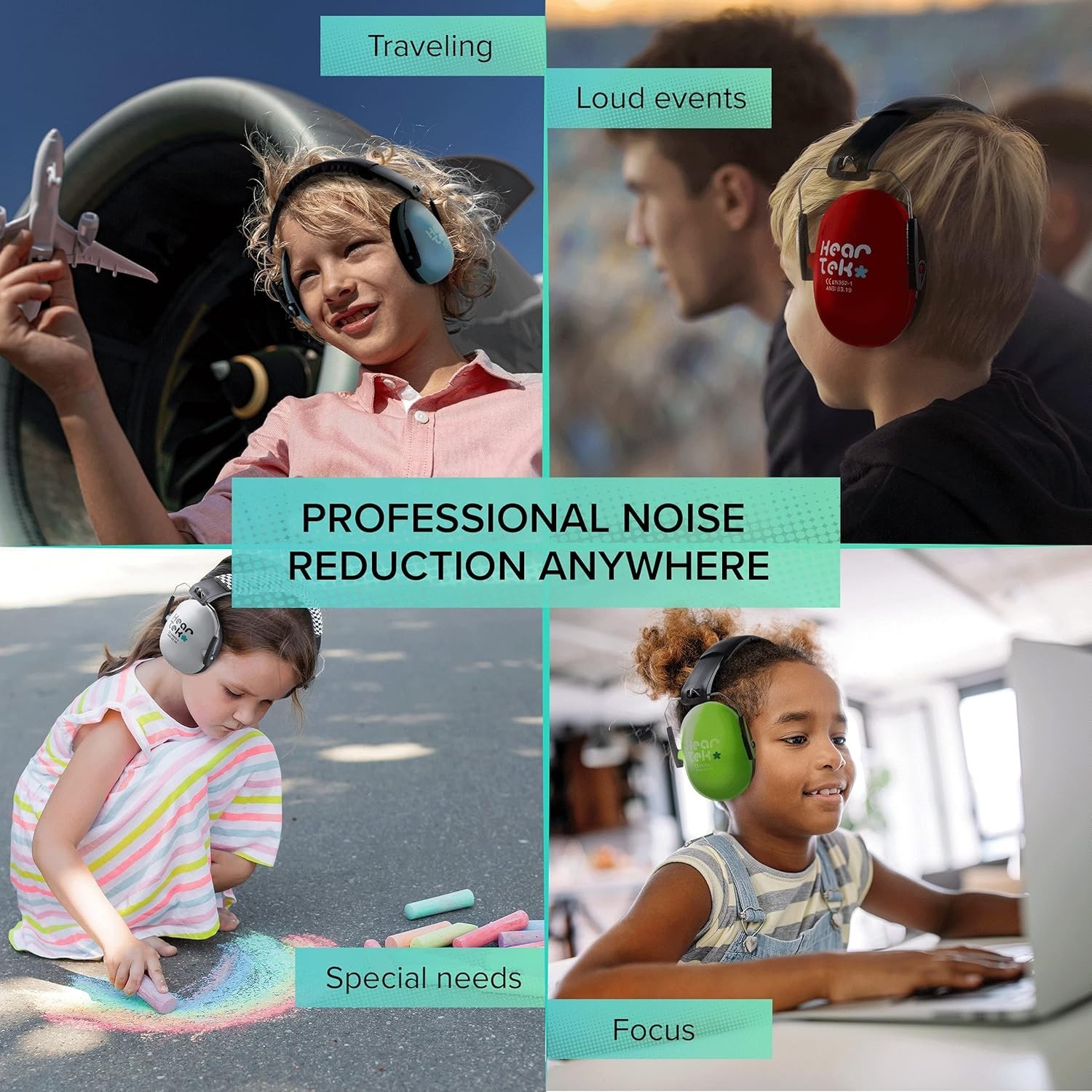 Comfortable Active Noise Cancelling Earmuffs for Kids & Adults – Adjustable Fit