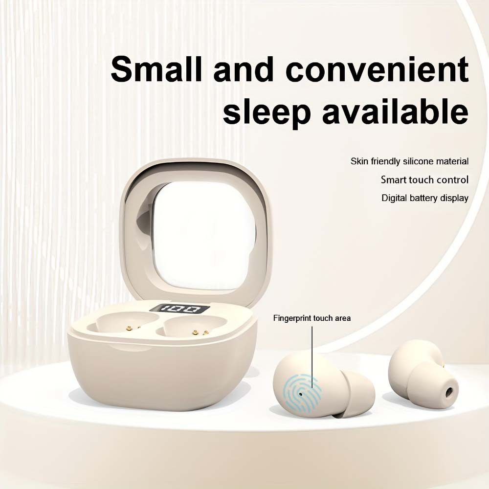 Soft-Touch Durable Waterproof Compact In-Ear Invisible Sleep Bluetooth Earphones