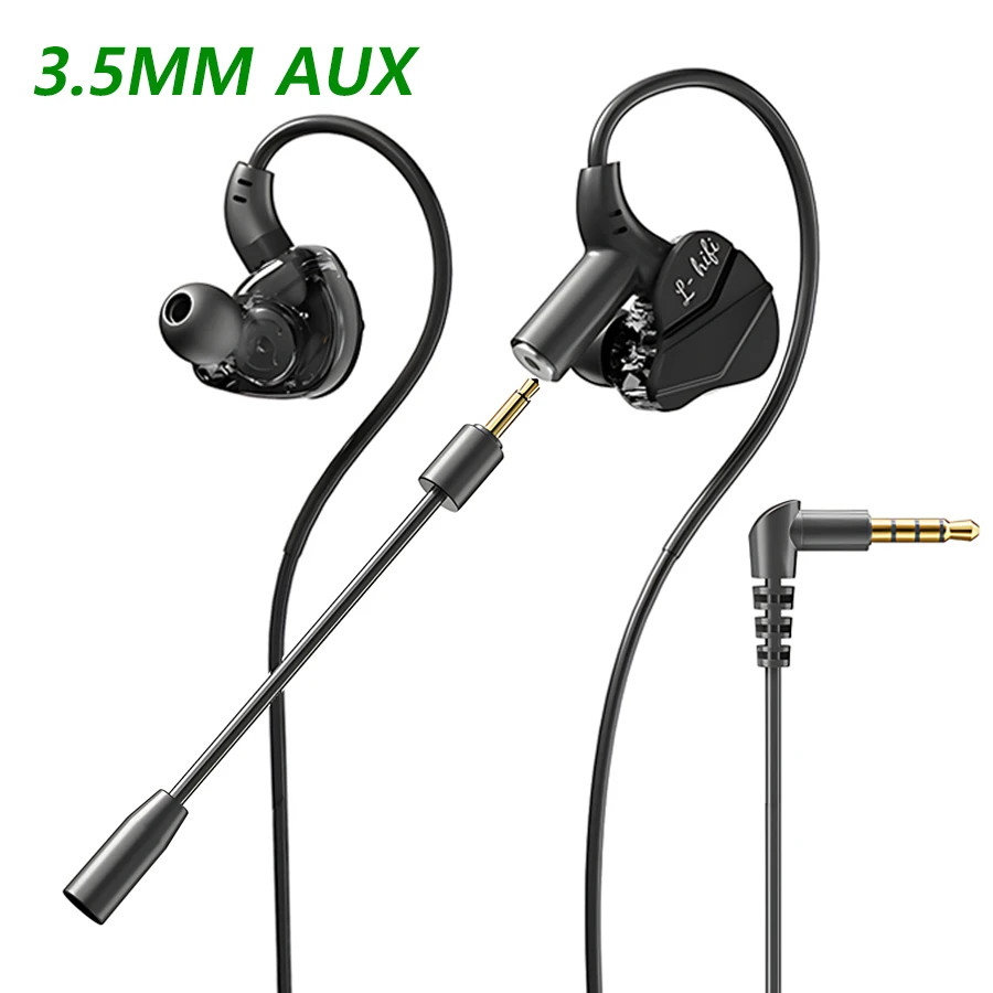 3.5Mm/Type-C Dual Microphone Gaming Earphone 7.1 Surround Sound Hifi Stereo Wire