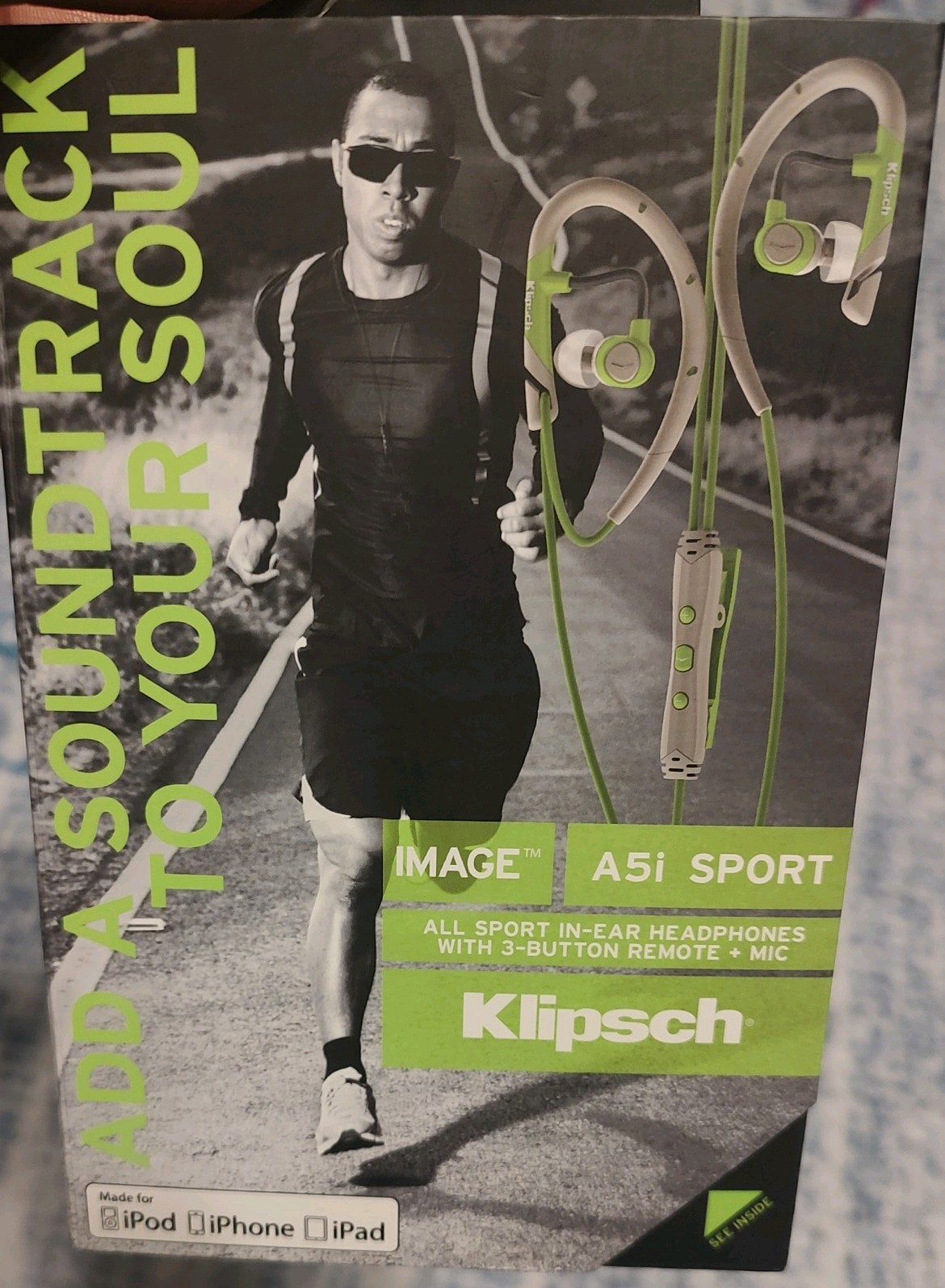 Klipsch Image A5i Sport In-Ear Headphones Green- New in Box