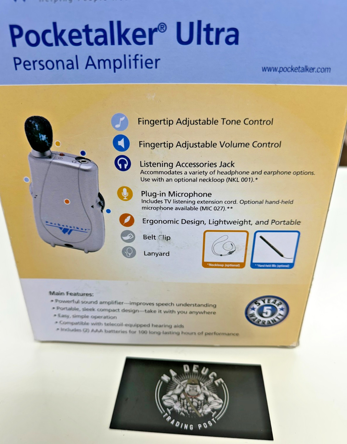 Williams Sound Pocketalker Ultra Personal Sound Amplifier PKT D1 EH