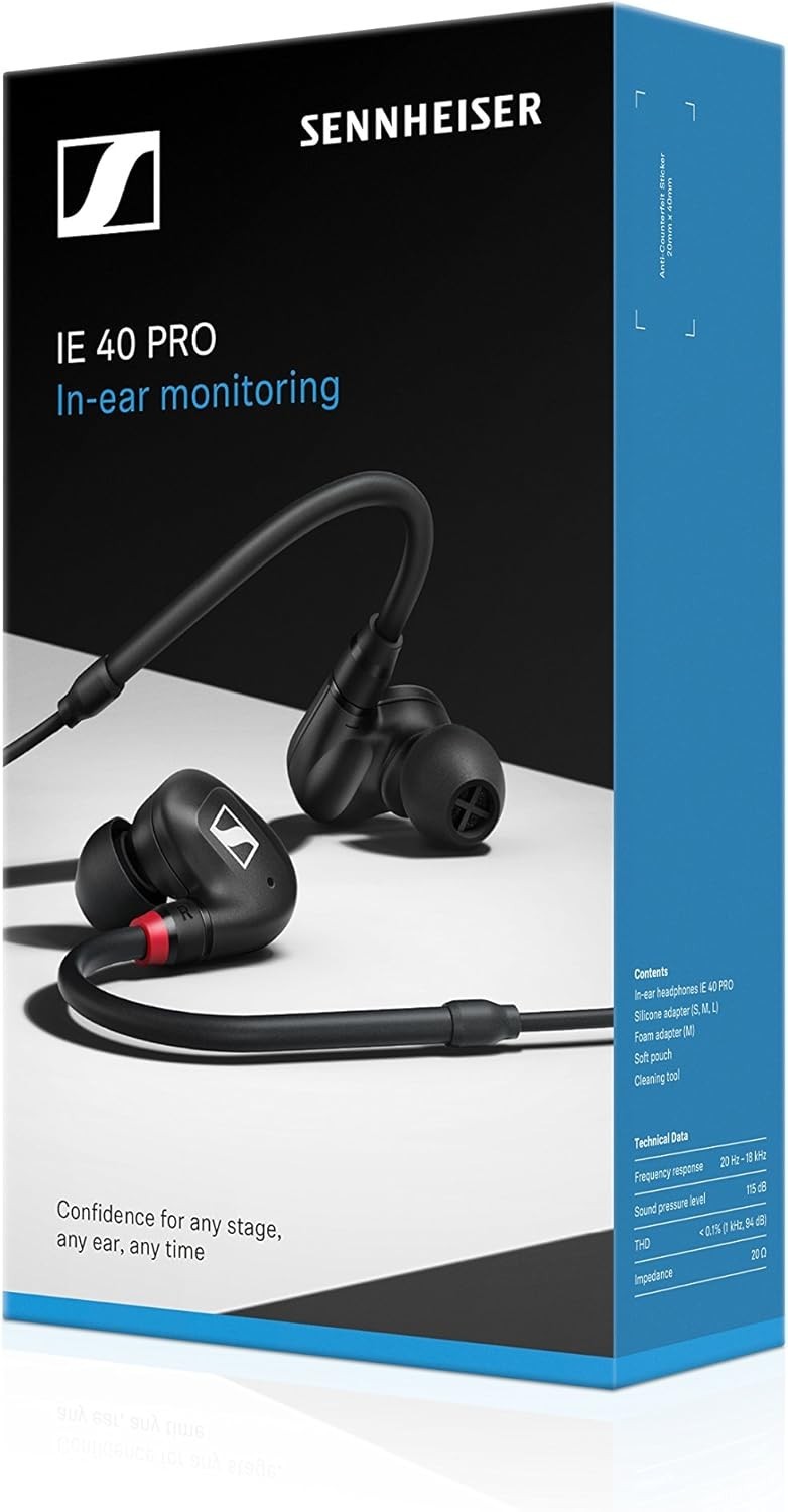 Sennheiser IE 40 Pro Molded In Ear Dynamic Monitoring (Black) Original-Brand NEW