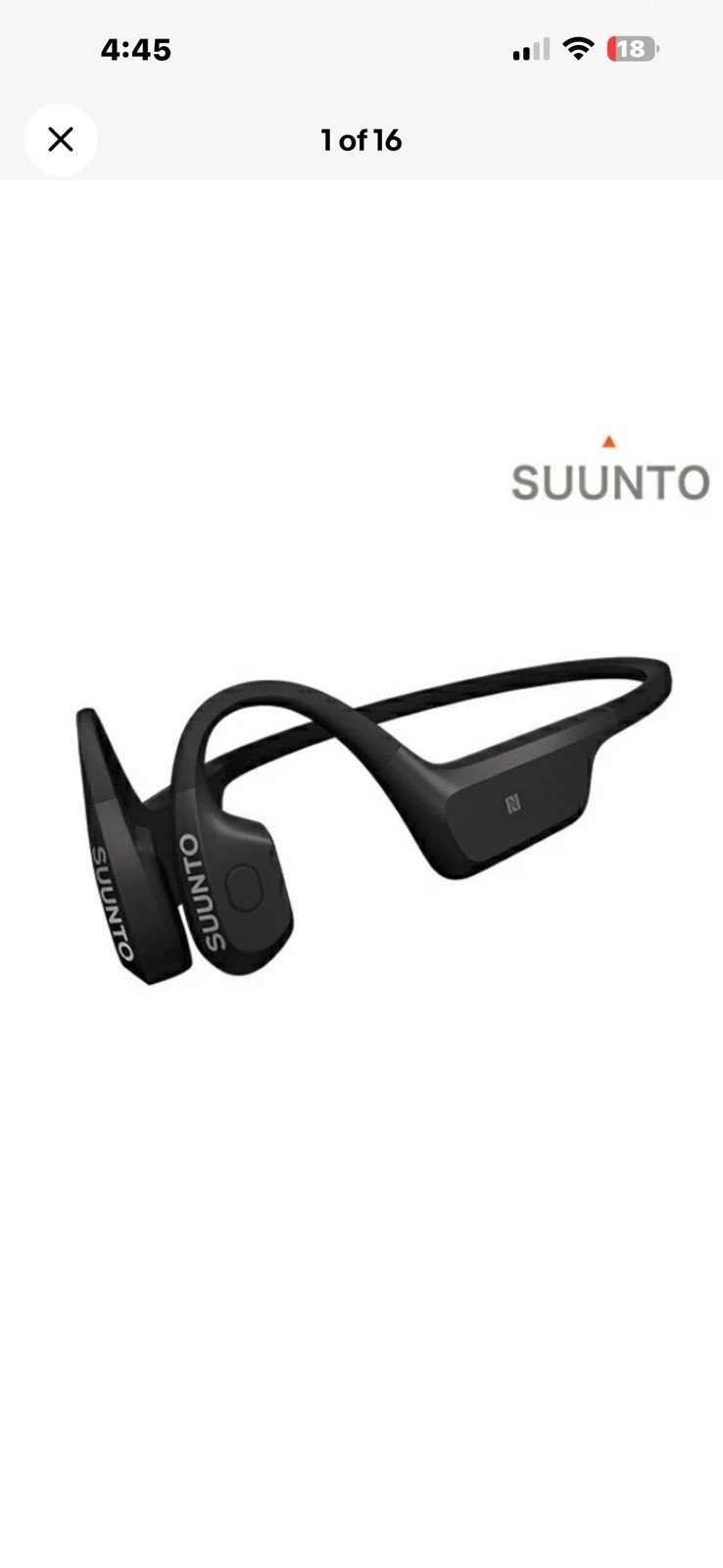 Suunto AQUA BLACK Rechargeable Quartz Headphones Bluetooth. Sealed. SS051023000.