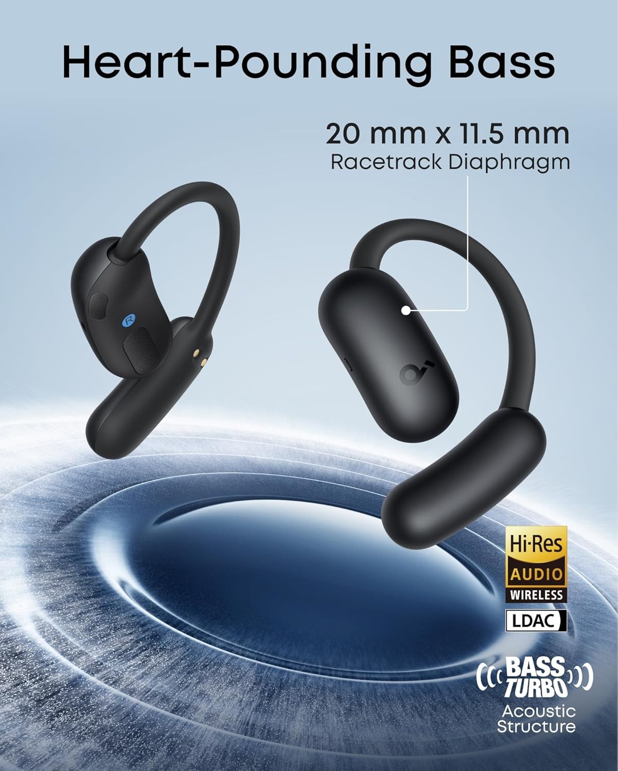 Soundcore AeroFit 2 Open Ear Earbuds 42H IP55 Hi-Res LDAC +18M