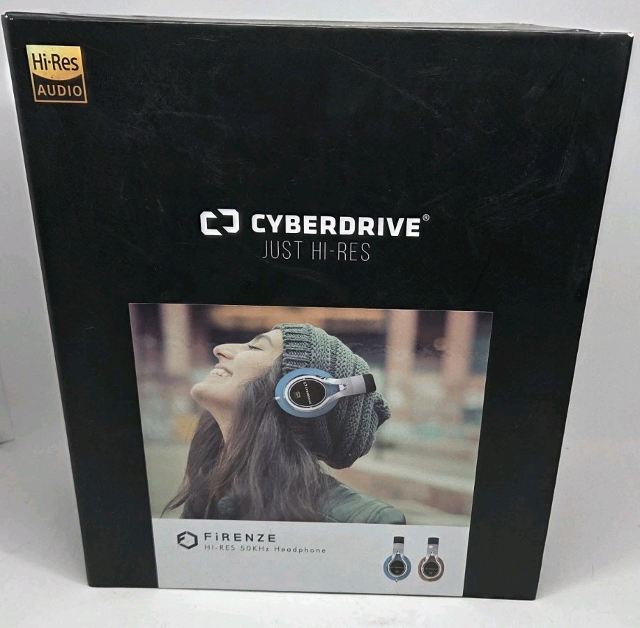 Cyberdrive Hi-Res Hybrid Dual Driver Over-Ear Headphones Blue Open Box Complete