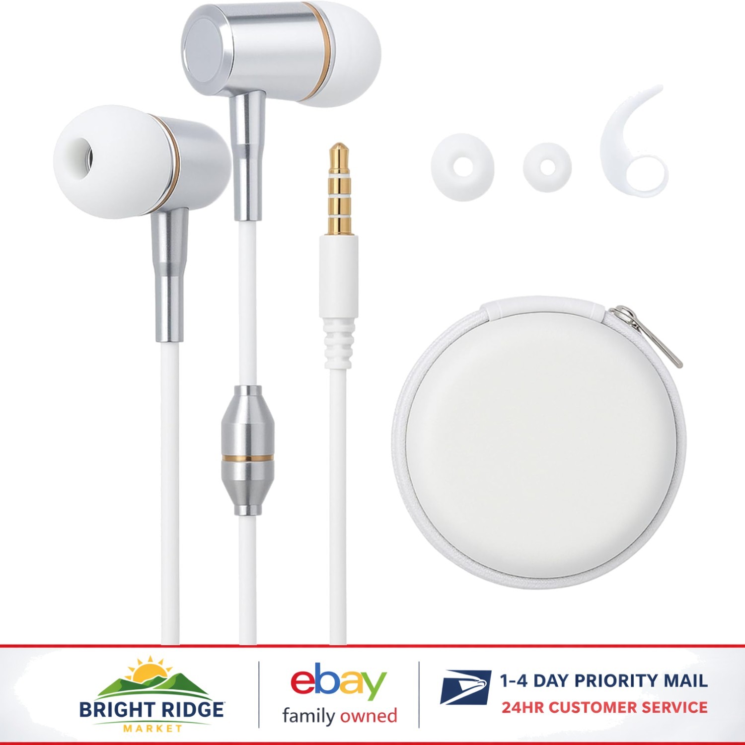 Air Tube Headphones with Microphone, Volume Control, and Carry Case Included