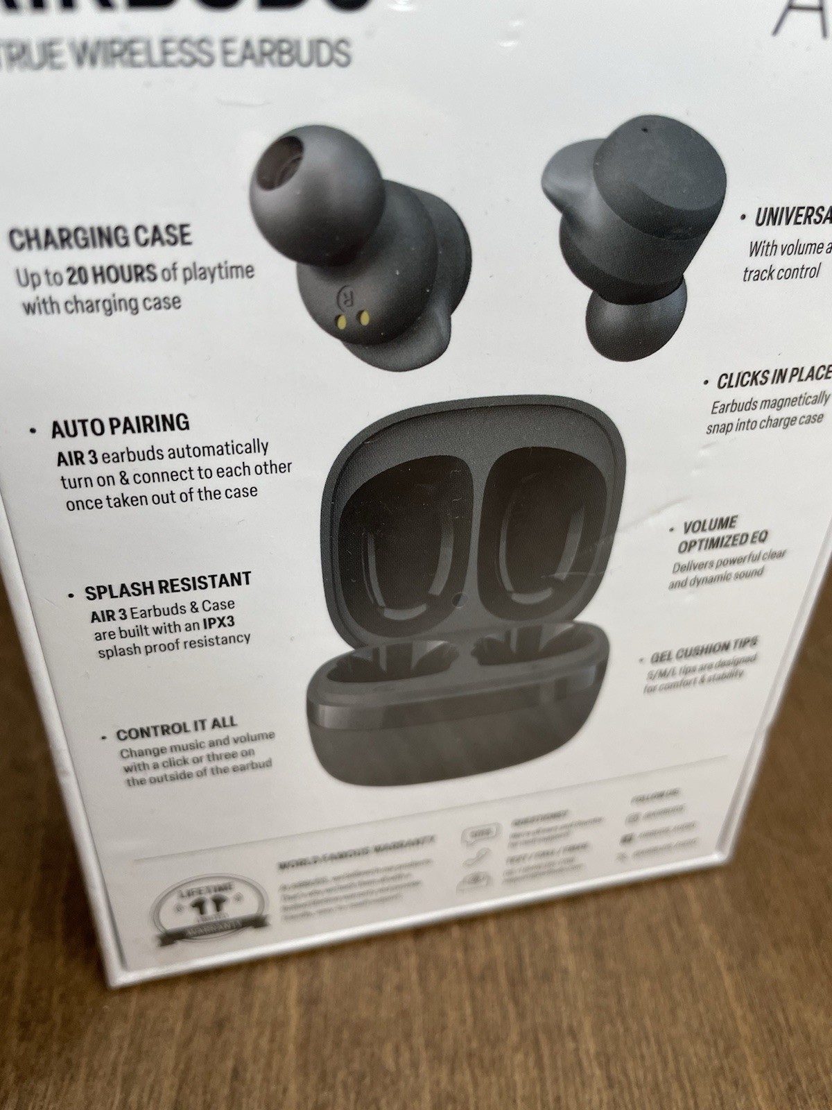 Air3 Airbuds True Wireless Earbuds Water Resistant Brand New
