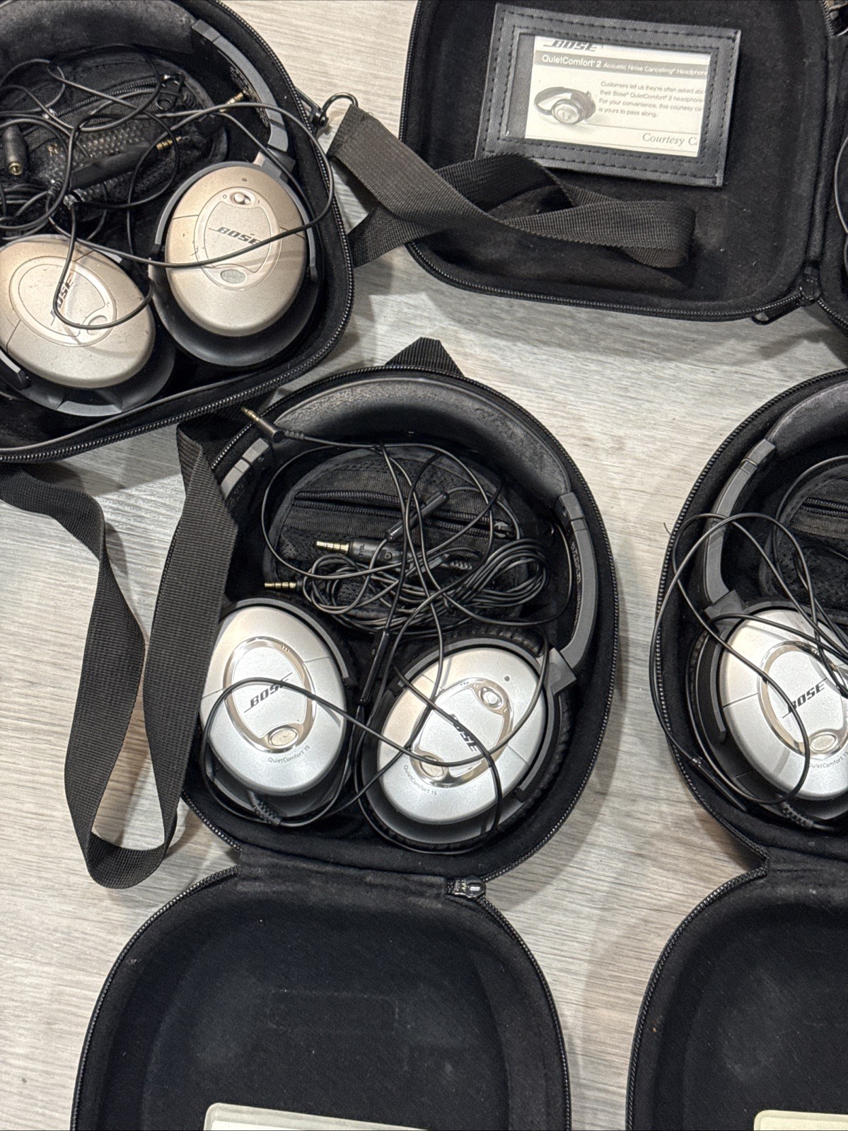 Lot Of 4 Bose QC15/QC3 Headphones with Noise Cancelling (Read Desc)