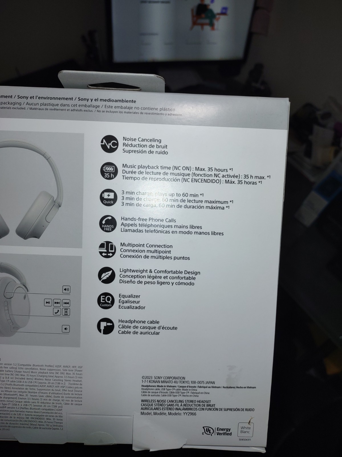 Sony WH-CH720N Wireless Over-Ear Headphones – White