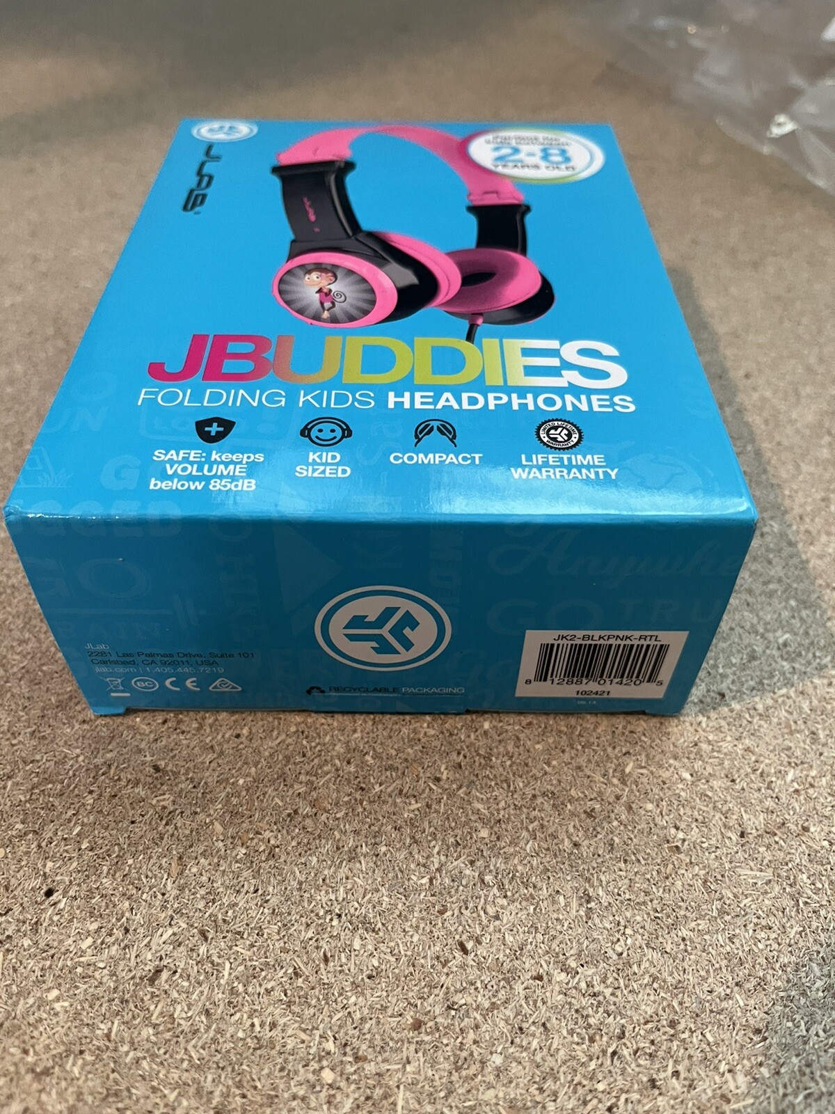 JLAB JBuddies Kids Folding On Ears Padded Volume Limiting Wired Headphones Pink