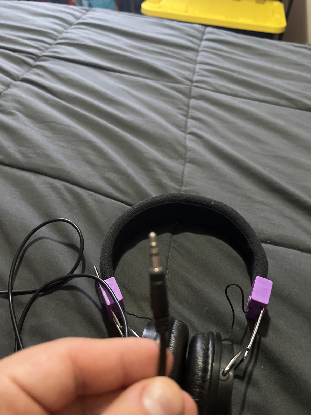 Purple and Black Jack Headphones Retro Vintage Style Wired Headphones