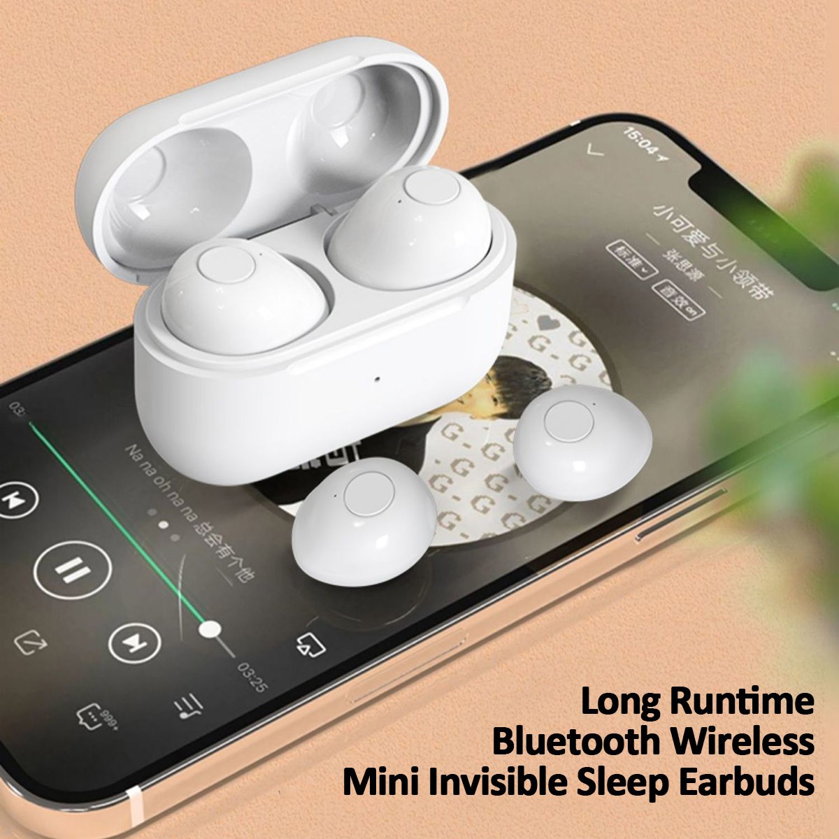 Mini Invisible Sleep Earbuds for iPhone 17/16/15/14/13/12/11 Bluetooth Earphones