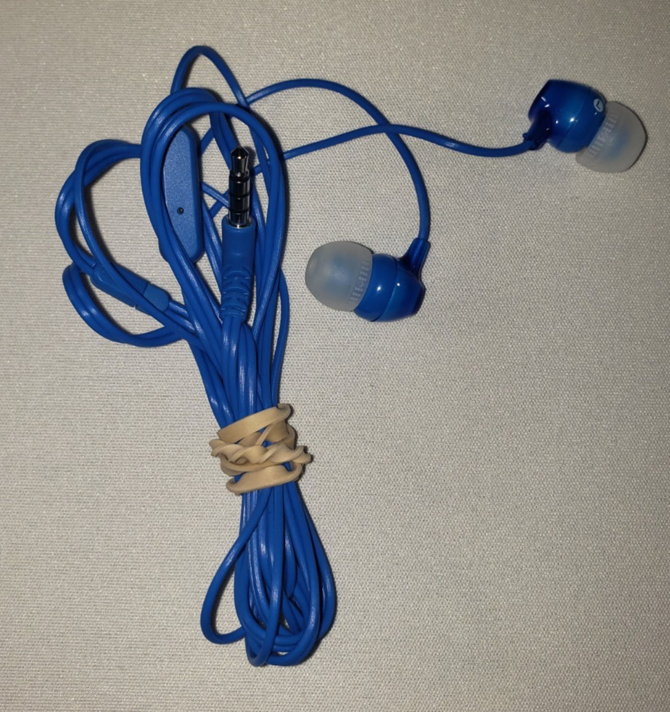 Sony MDR-EX14AP Ear Bud Headphones Blue OPEN BOX Tested Working