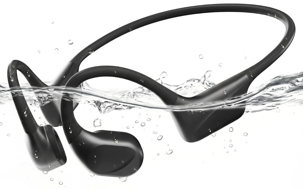Auriculares de Natación Conducción Ósea IPX8 con MP3 32GB y Bluetooth 6.0