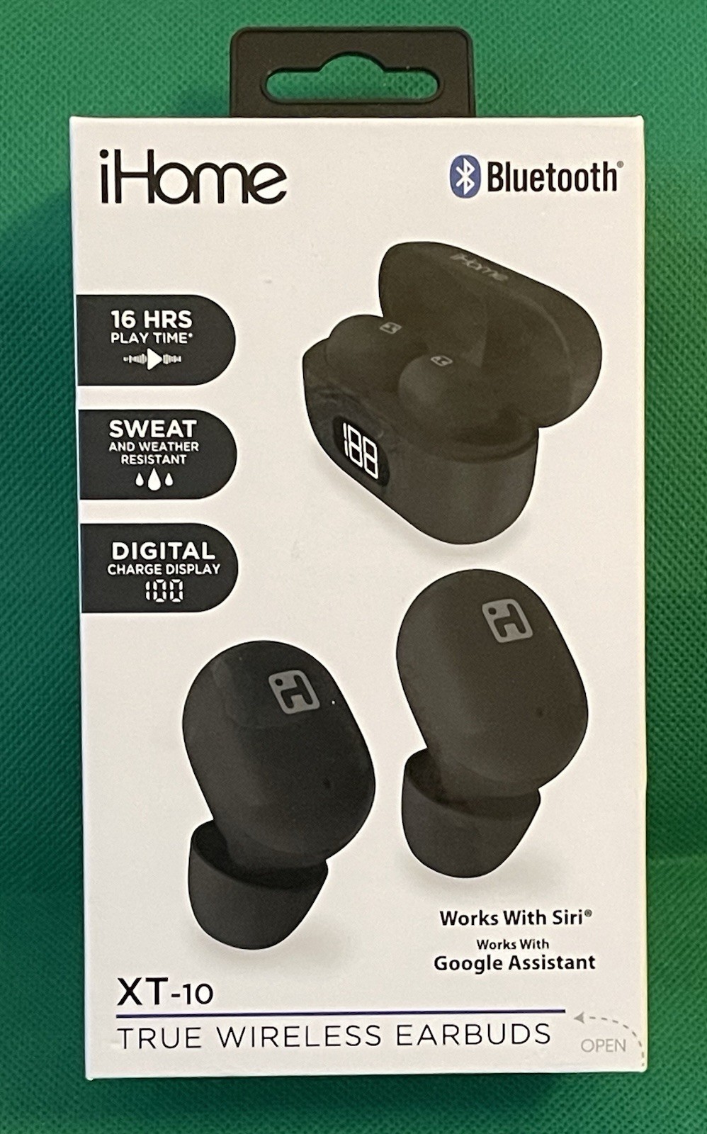 I Home XT-10 Black True Wireless Bluetooth Water Resistant USB -C Earbuds