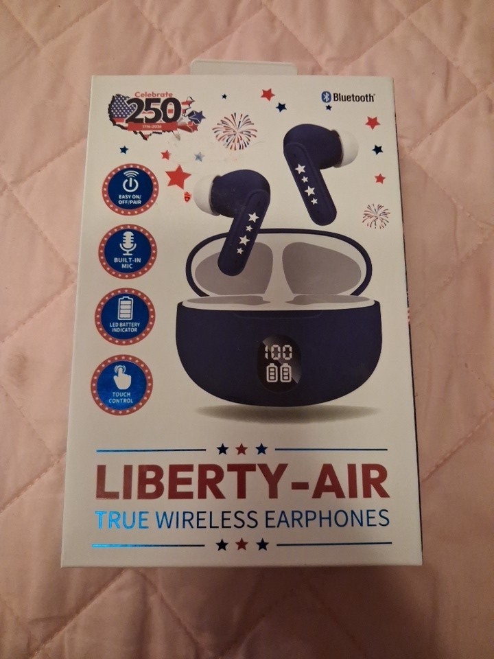 LIBERTY-AIR True Wireless Bluetooth In-Ear Earbuds Mic Touch Control Blue/White