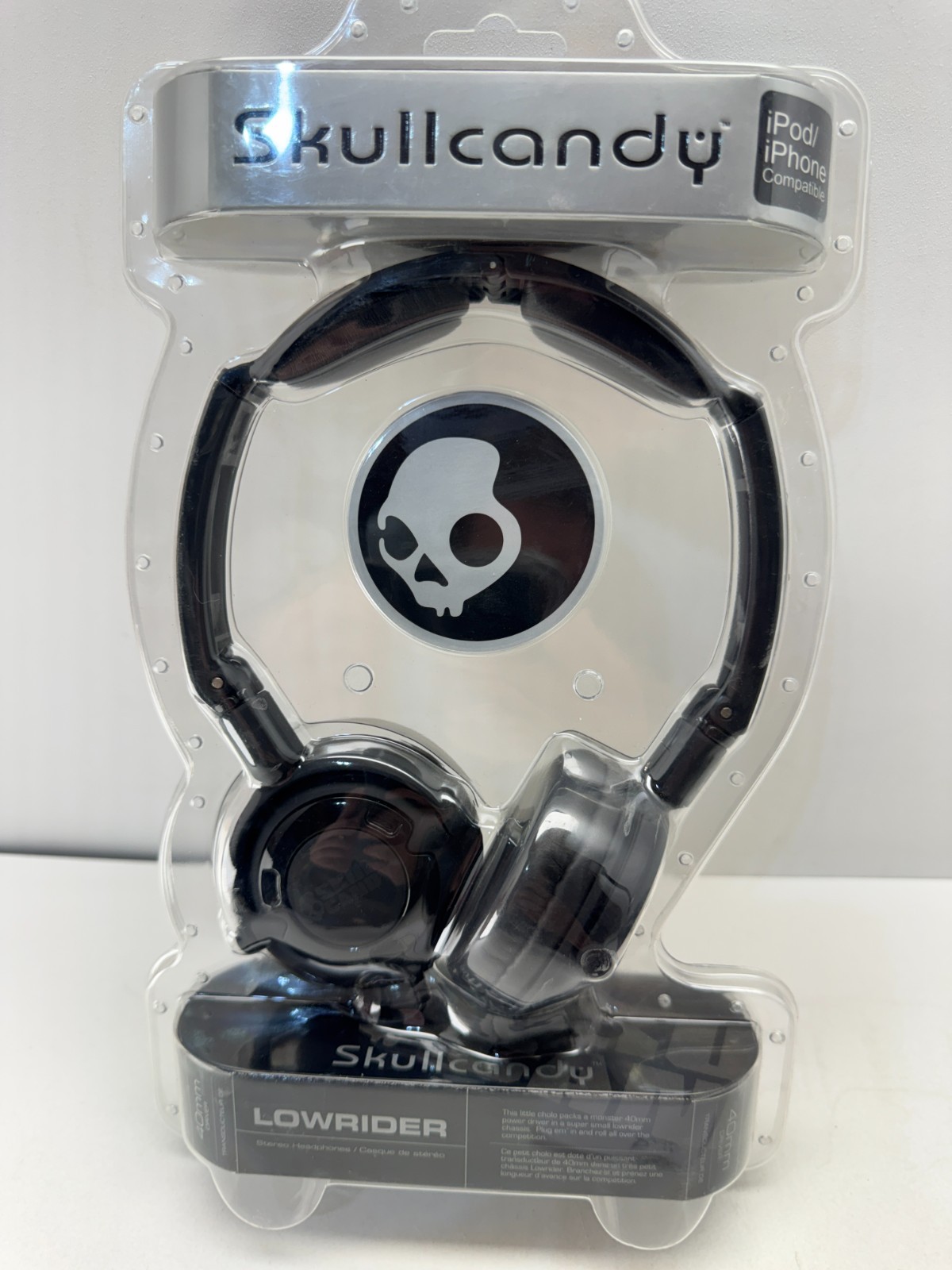 Vintage Skullcandy Lowrider Headphones Black 40mm Drivers iPod iPhone New Sealed