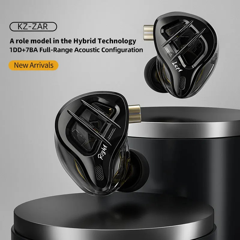 KZ ZAR Hybrid Driver In-ear Monitor 1DD + 7BA Wired Headphones