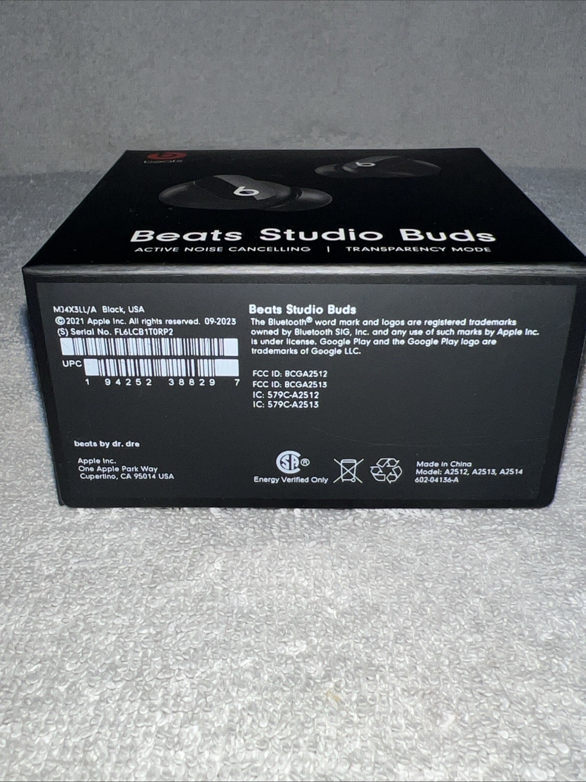 Beats Studio Buds – Active Noise Cancelling – BLACK
