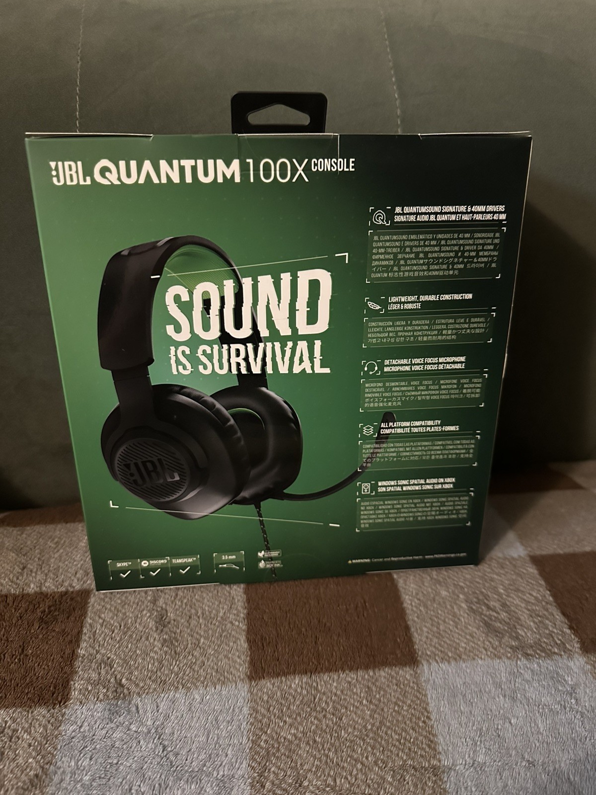 JBL Quantum 100x Wired Headset compatible with Xbox, ps4, ps5, switch -Black-NEW