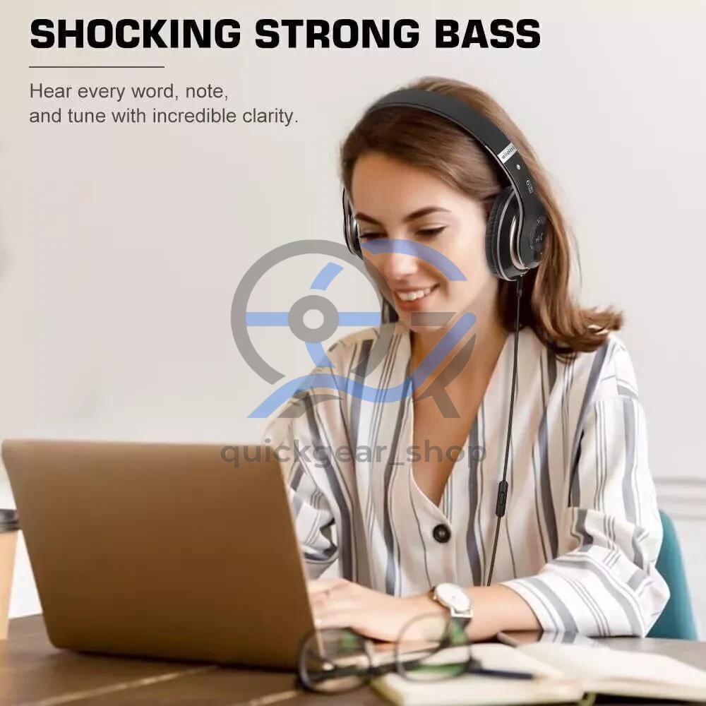 Wireless Headphones Bluetooth Noise Cancelling Stereo Earphones Over Ear Headset