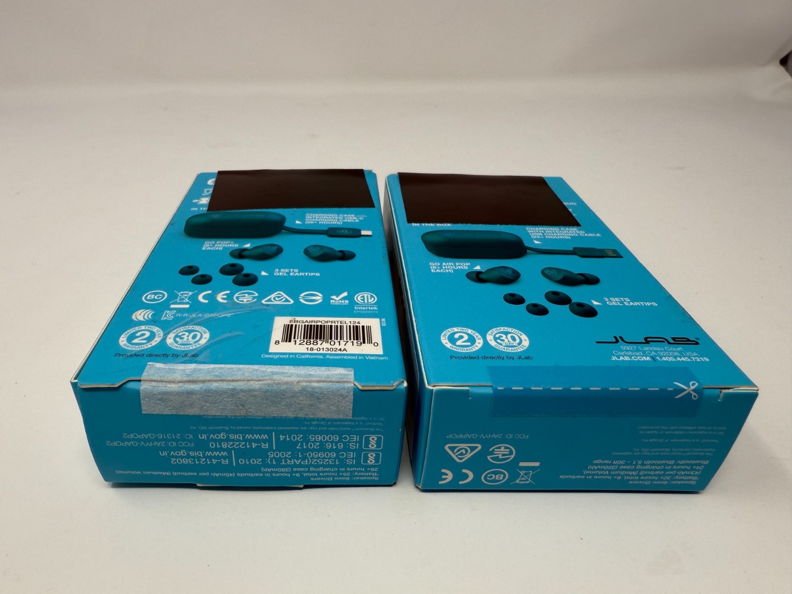 JLab Go Air Pop True Wireless Earbuds Teal – Lot of 2 Open Tested