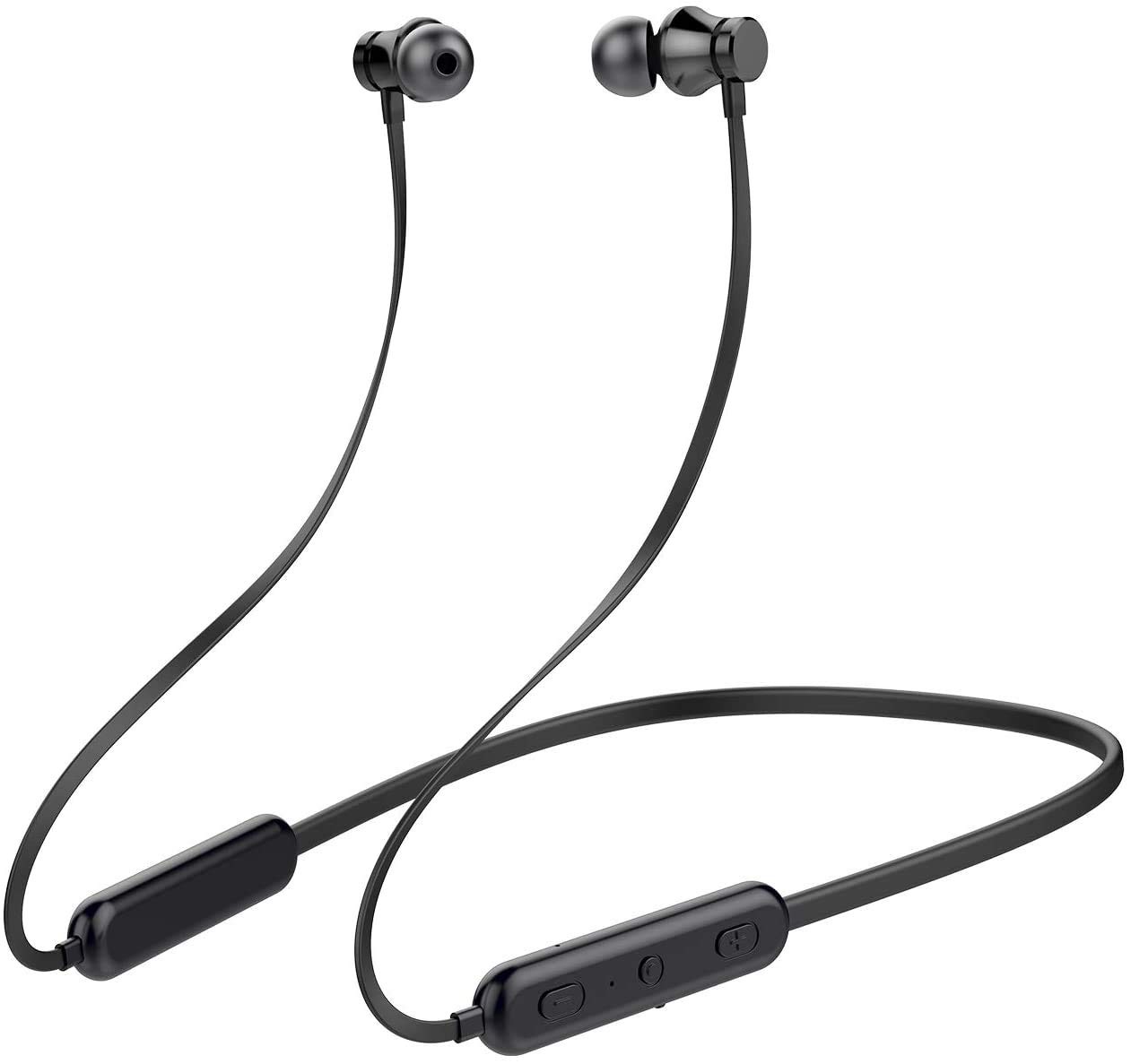KLOKOL Bluetooth Headphones Neckband 20Hrs Playtime V5.0 small, Black