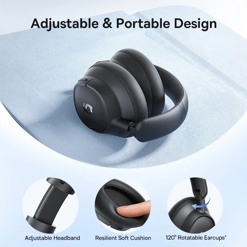 Baseus EH10 NC Wireless Headphones 45dB ANC Bluetooth 6.0 Hi-Res LDAC 80Hr