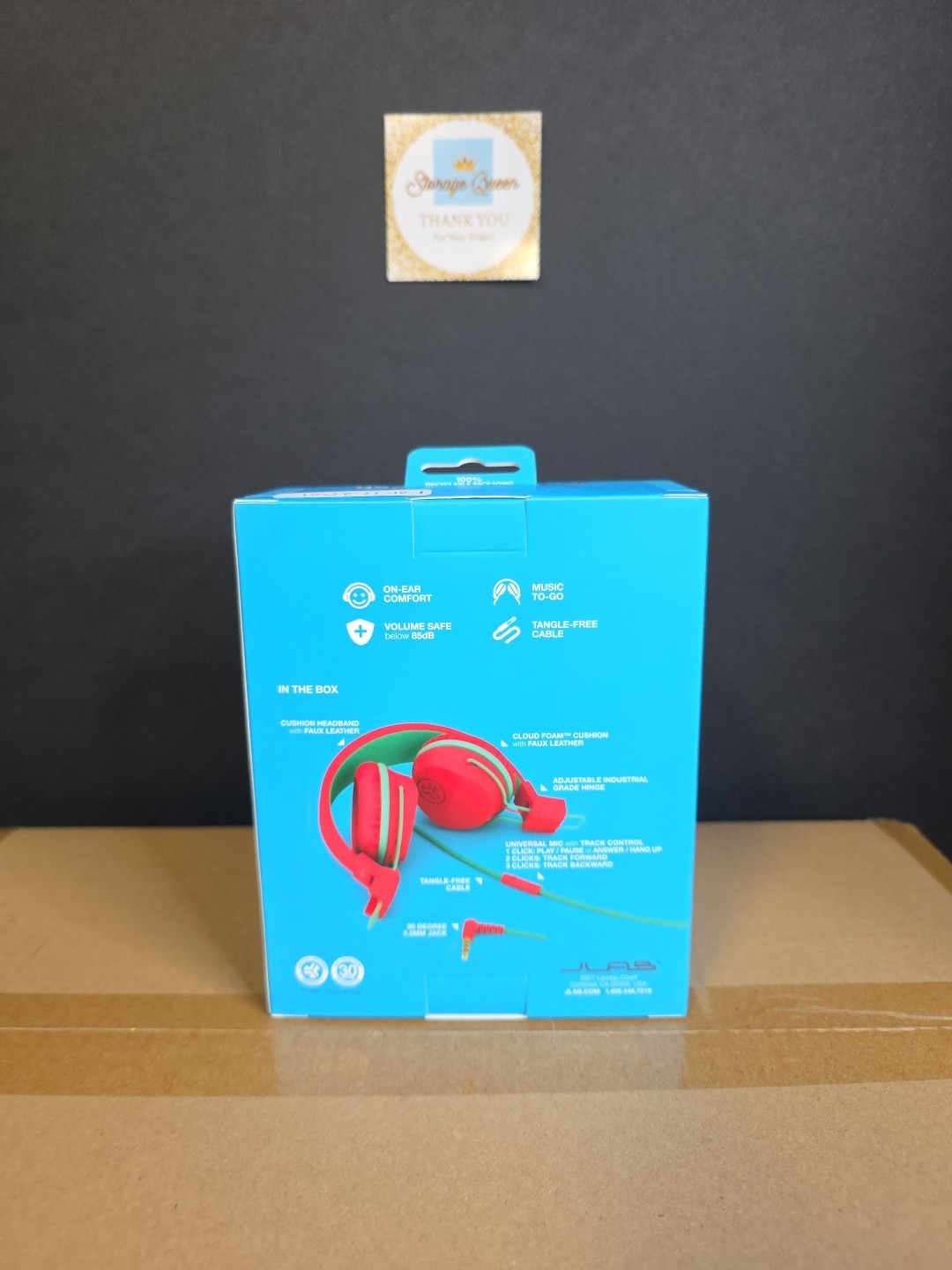 Jlab JBuddies Studio on-Ear Folding Kids Headphones Peach/Mint – Lot Of 12