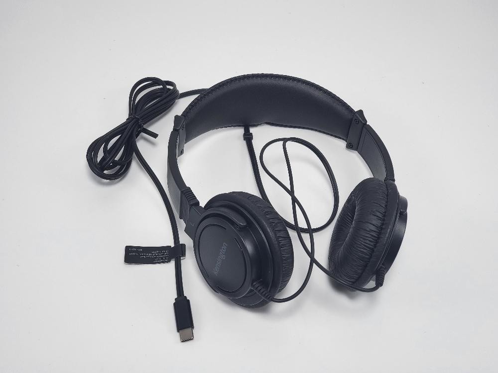 Kensington K97456WW USB C On Ear Headphones Wired 6ft Cord Black