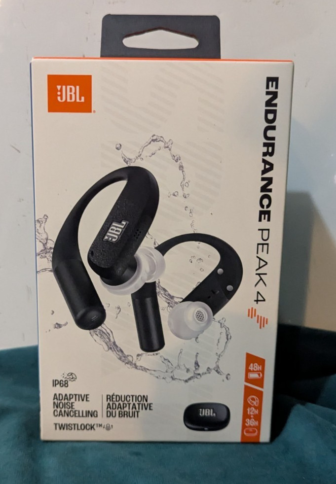 JBL Endurance Peak 4 Wireless Bluetooth Sports Earbuds (Black)