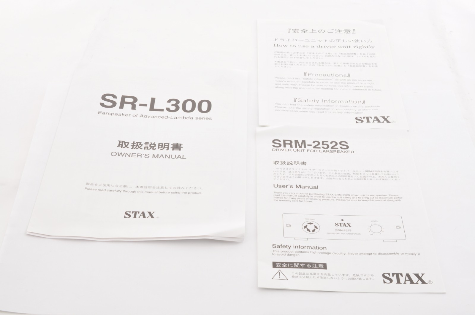 STAX SRS-3100 SR-L300 Ear Speaker SRM-252S Amp System 09769 3165 Tested In Stock